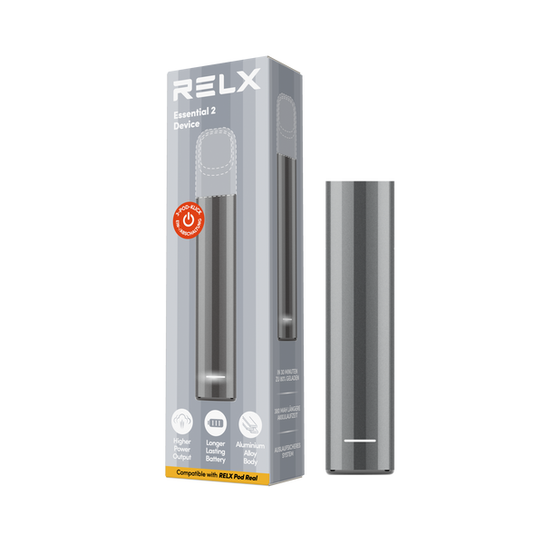 Experience RELX Germany Closed System RELX Essential 2 Device Grey Color Colour Vape Device Fresher look Vape Pen

